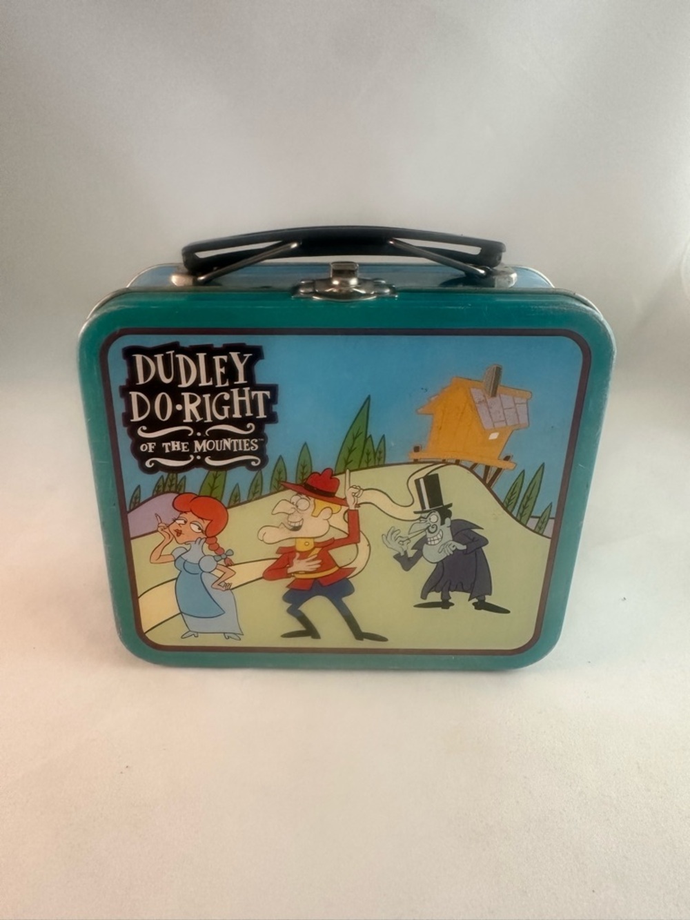 “1997” Dudley Do-Right Metal Lunchbox - Teal & Light Blue